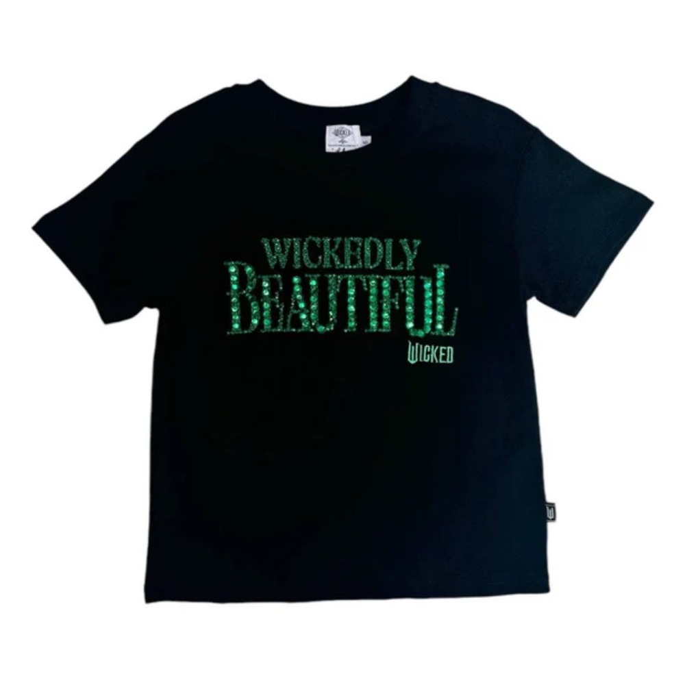 Lola + The Boys Black Tee with Green Print